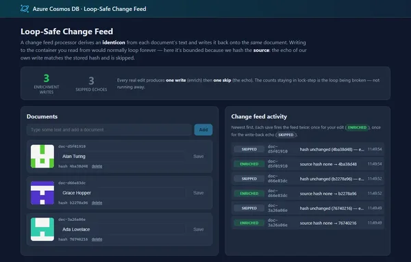 Azure Cosmos DB Design Patterns: Çalışan Örnekler