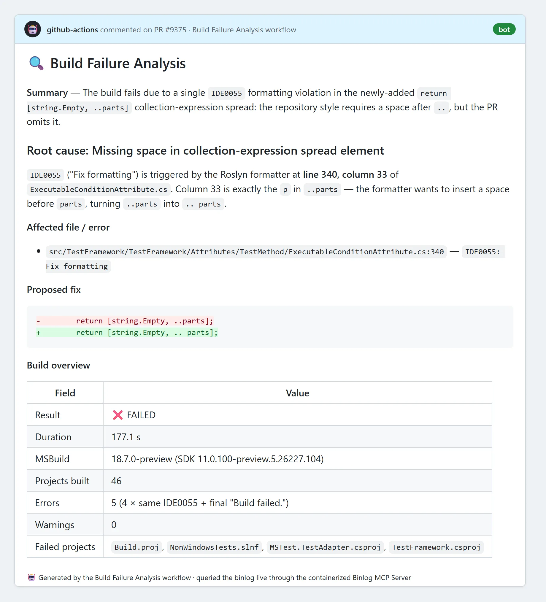 Binlog MCP Server: CI'da Otomatik Build Analizi Devri