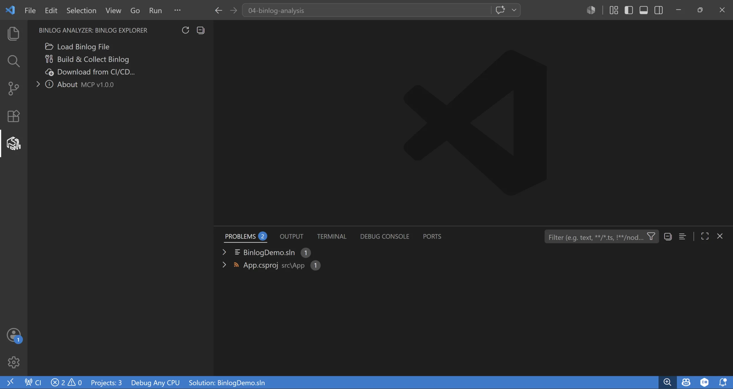 VS Code'da MSBuild Binlog'ları Copilot ile Analiz Etme