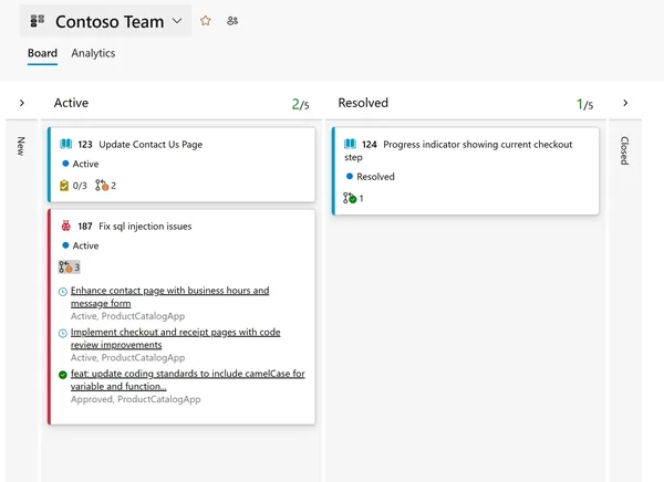 Azure Boards: Kartlarda Pull Request Rozetleri