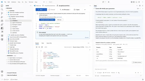 Azure Cosmos DB VS Code Eklentisi: Ajanlar İçin Yeni Araçlar