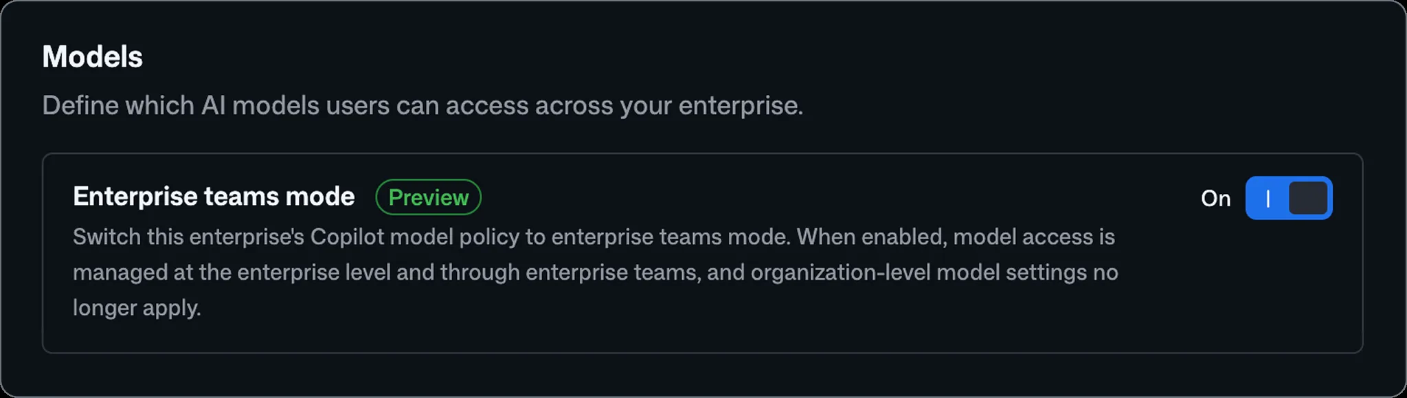 Enterprise teams model policy targeting in public preview