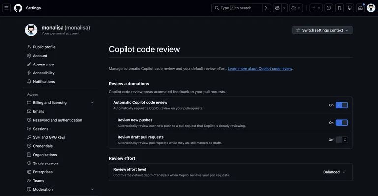 Copilot Code Review: Kişisel ve Kurumsal Ayar Kontrolü