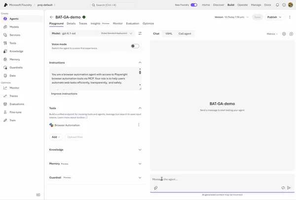 Browser Automation Tool Foundry Ajanlarına Tarayıcı Veriyor