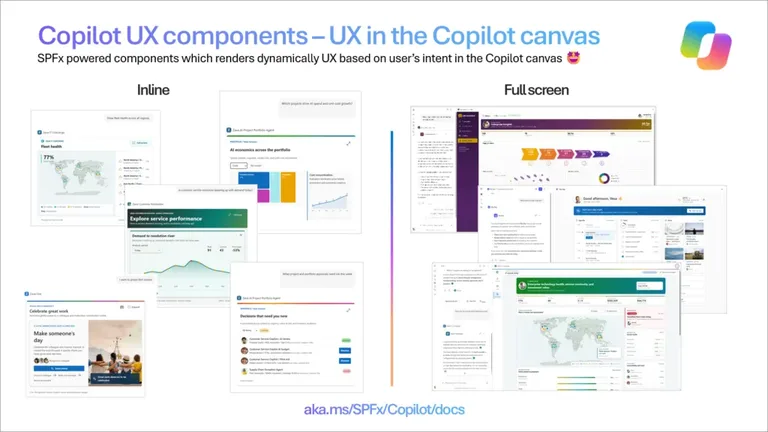 Copilot UX components: Copilot'ta sohbete gömülü arayüz