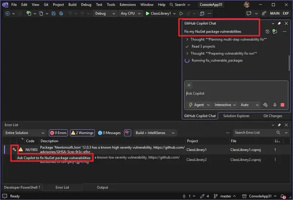 Visual Studio BYOM: Kendi Modelinizle Agent Modu