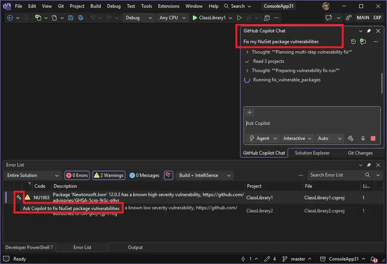 Visual Studio BYOM: Kendi Modelinizle Agent Modu